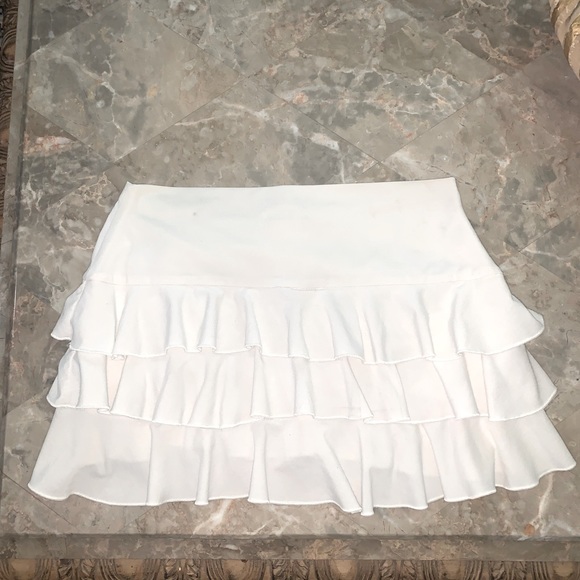 ABERCROMBIE & FITCH Vintage Y2K White Ruffle Skirt Pink Buttons S - Picture 5 of 6